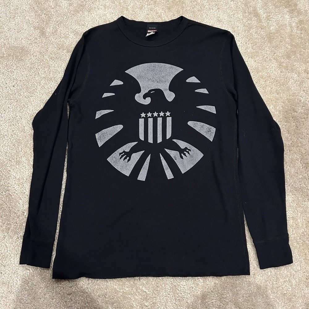 Marvel Mad Engine S.H.I.E.L.D. Thermal Longsleeve Men's Size M Vintage Preowned